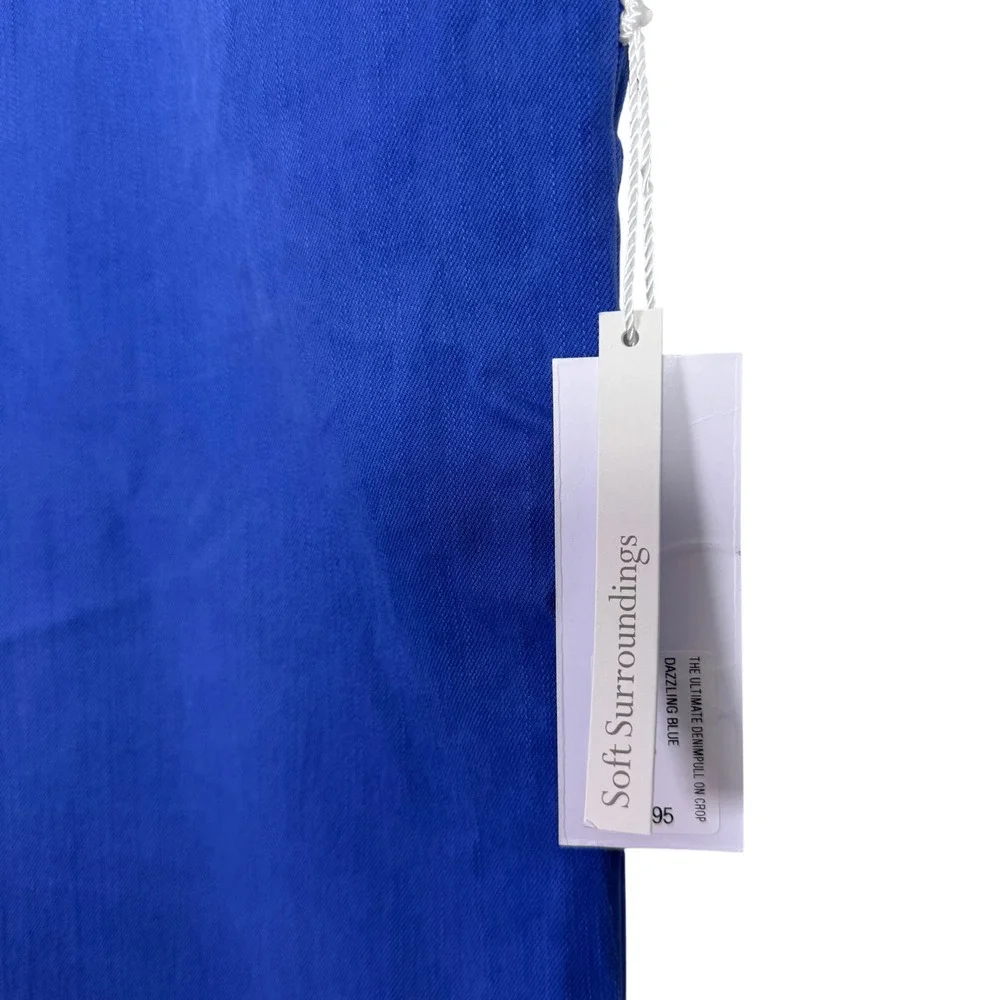 Soft Surroundings NWT‎ Jeans Cropped 1X Blue Pull On Straight Comfort Waist